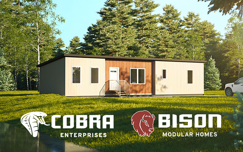 A division of Cobra Enterprises, Bison Modular Homes provides safe, durable, and reliable homes to Indigenous communities across Canada. Pictured here is Model 1854-4-2, four-bedroom.
